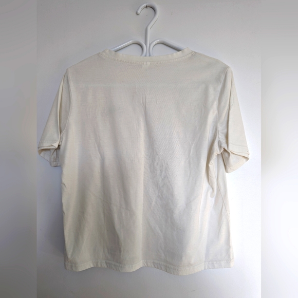 White T-Shirt with Embroidery "Bee" - Picture 3 of 5